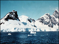 Icebergs in Antarctica (BBC)