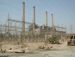Switchyard of the Doura power plant in its "as found" condition