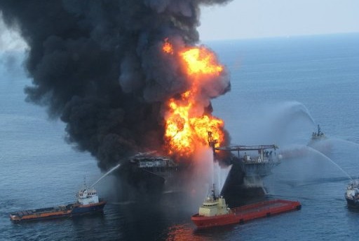 Images of the BP oil spill on The Gulf of Mexico. Image via AFP.
