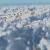 The Stratolaunch Systems carrier aircraft releasing the booster/spacecraft