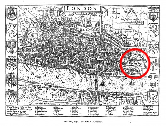John Norden's map of London 1593 