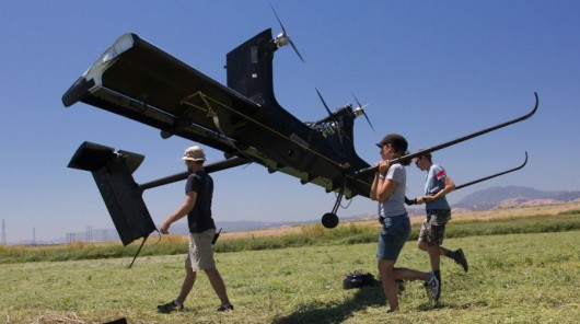 Tethered to the base station, Wing 7 flying wind turbine ascends to a height of 1,300 feet...