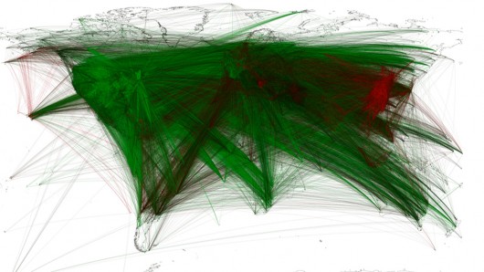 Global geocoded tone of all New York Times content from 1946 (Image: Leetaru)