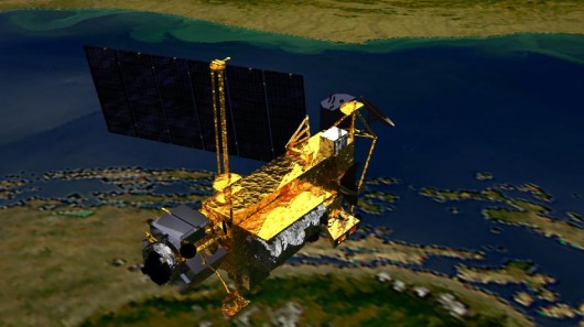 This artist's impression shows the Upper Atmosphere Research Satellite, launched on Sept. ...