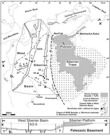 Map of the Siberian Traps.